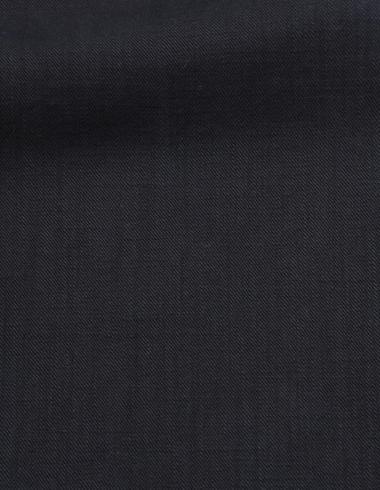 Dark blue indigo twill trousers fabric swatch.