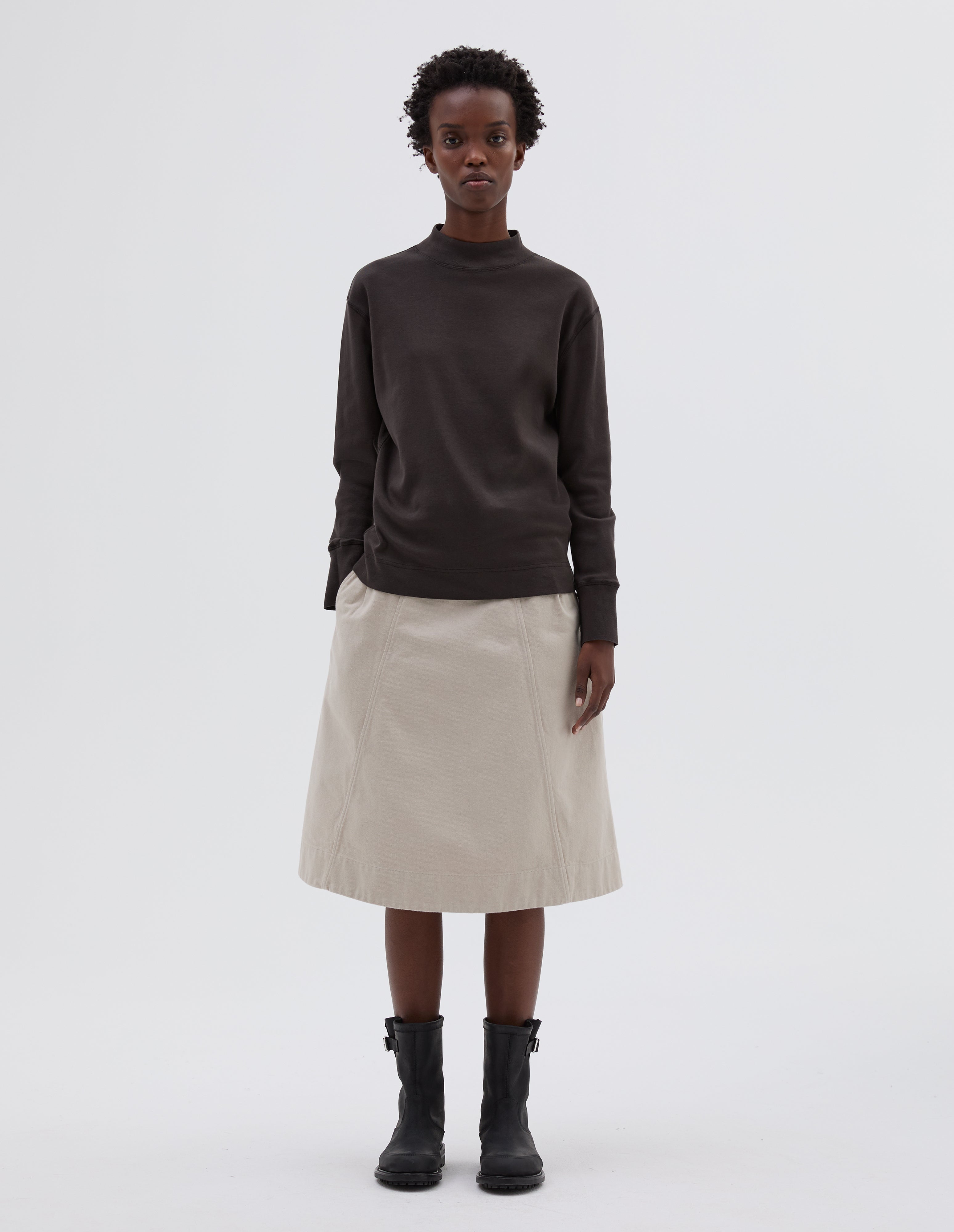Ebony cotton high neck thermal | MHL. by Margaret Howell