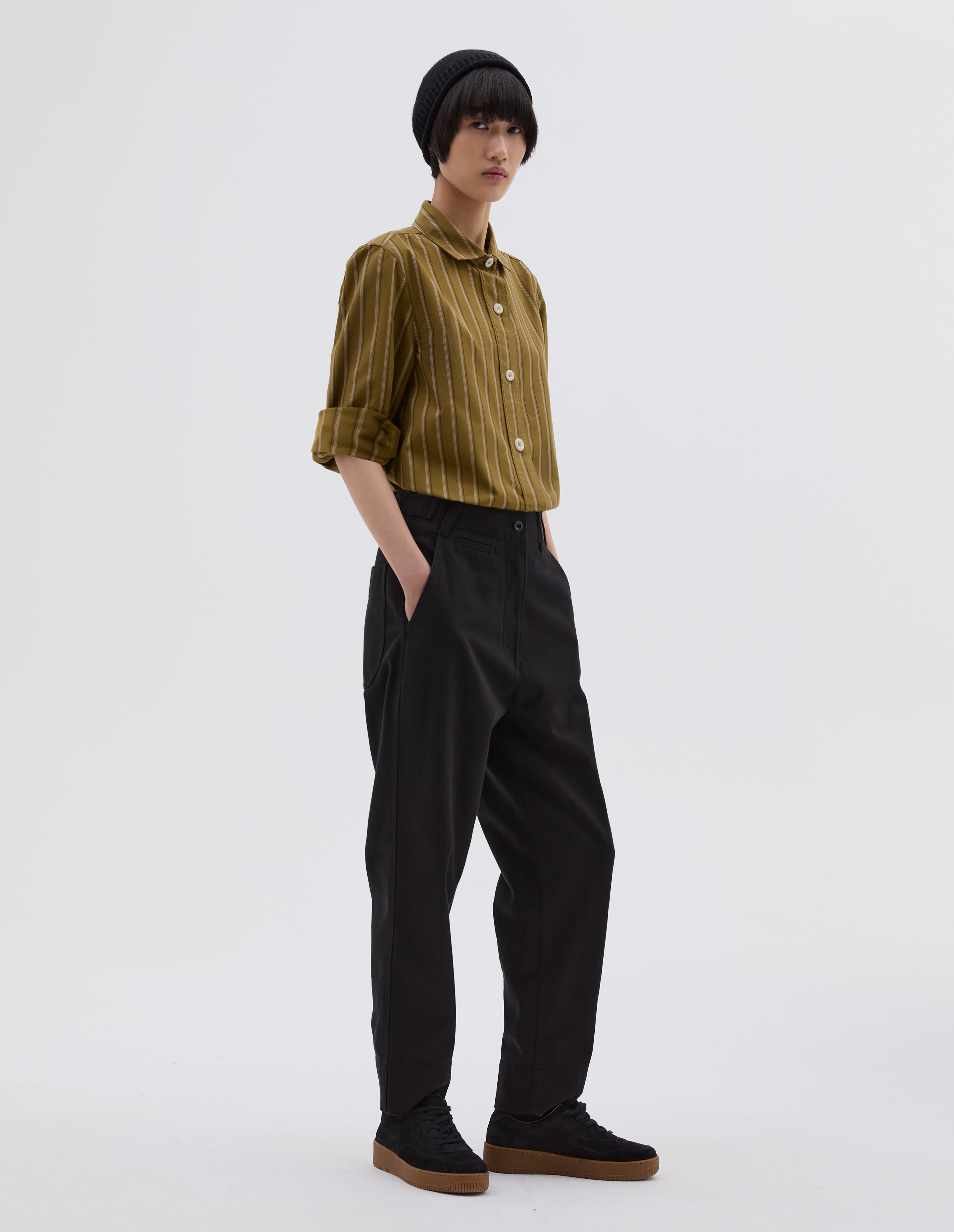 Off black wool tapered trouser | MHL. by Margaret Howell