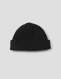 CHUNKY RIB BEANIE | CASHMERE | BLACK