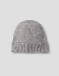 FINE GAUGE BEANIE | RECYCLED CASHMERE | GREY MELANGE