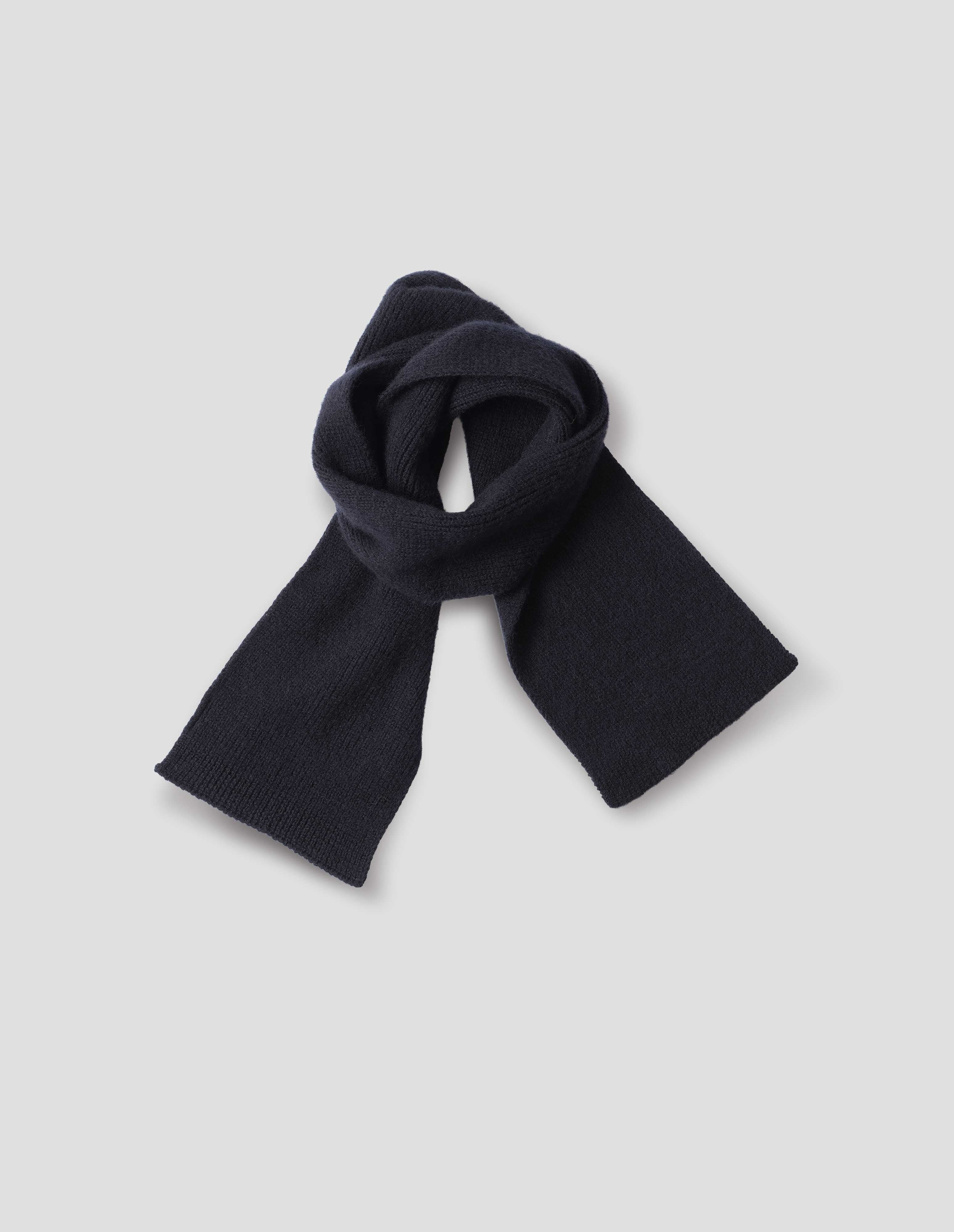 Dark navy soft Shetland wool Brushed Scarf | MHL. by Margaret Howell