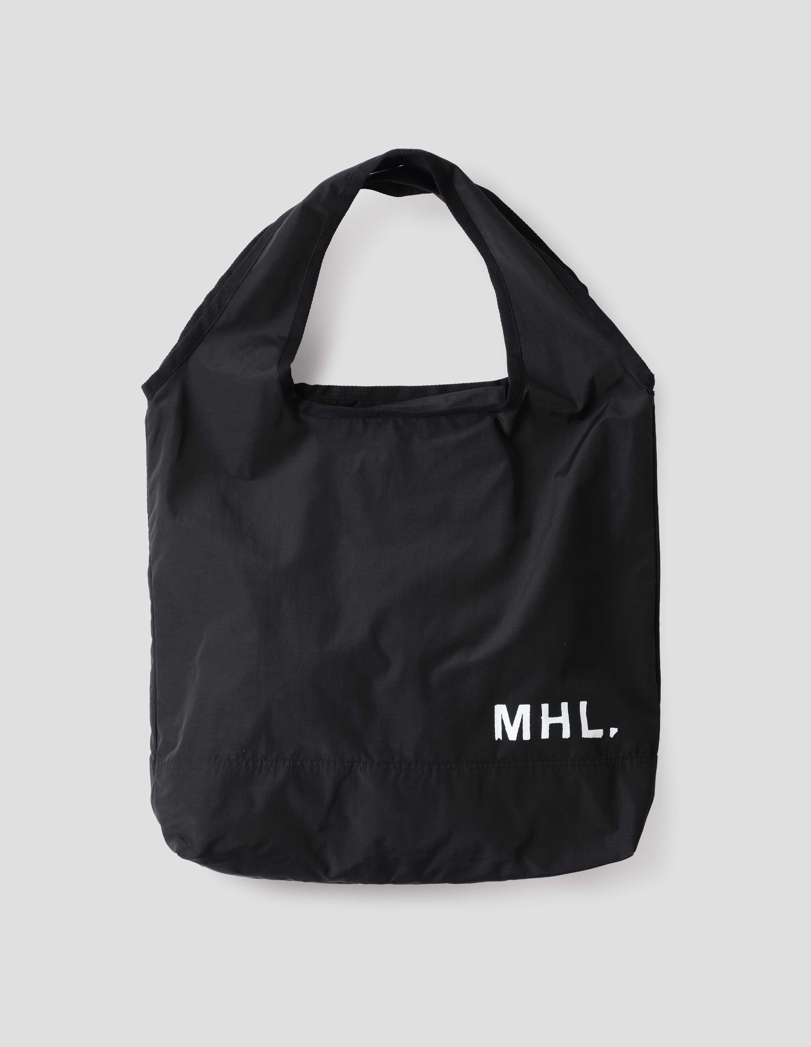 Black soft polyamide Parachute Tote | MHL. by Margaret Howell