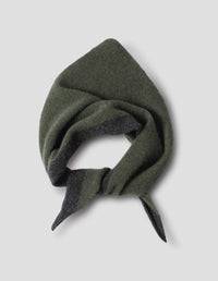 MHL. TIPPED SCOUT SCARF | LAMBSWOOL | GREEN / CHARCOAL