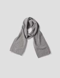 PLAIN CAST OFF EDGE SCARF | RECYCLED CASHMERE | GREY MELANGE