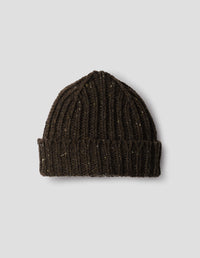CHUNKY RIB BEANIE | DONEGAL LAMBSWOOL MIX | EARTH