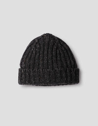 CHUNKY RIB BEANIE | DONEGAL LAMBSWOOL MIX | STEEL