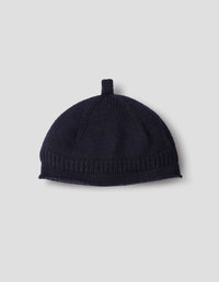 MHL. ROLLED HEM BEANIE | BRITISH MERINO | DARK NAVY