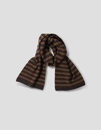 MHL. TEXTURED STRIPE SCARF | LAMBSWOOL | COCOA / CONKER