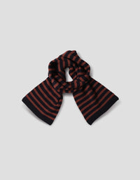 MHL. TEXTURED STRIPE SCARF | LAMBSWOOL | NAVY / SIENNA