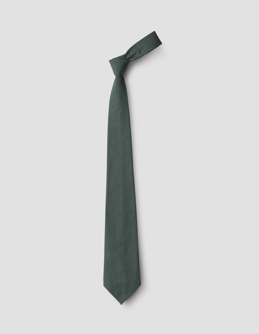 Grey cotton tie, front flat lay view.