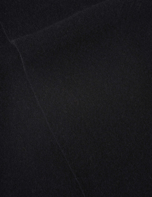 Black with an off white stripe lambswool scarf, fabric swatch.