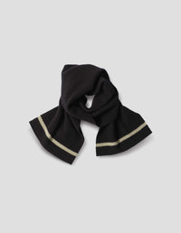 MHL. TIPPED FELTED SCARF | LAMBSWOOL | BLACK / LINEN