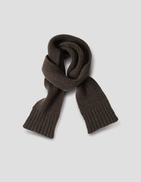 NARROW RIBBED SCARF | CHAIN CASHMERE | BARK