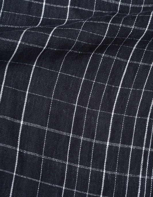 GRAPH CHECK SCARF | LINEN | MIDNIGHT / ECRU