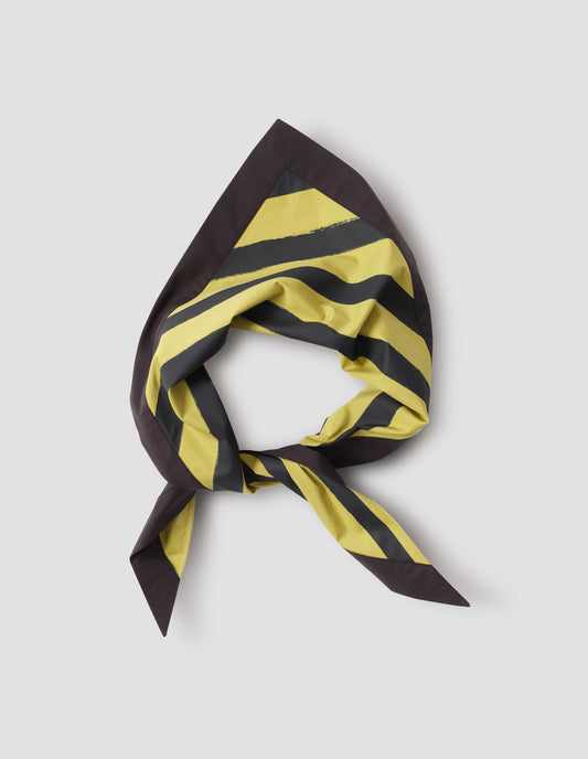 MHL. PRINTED WOVEN SCOUT SCARF | COMPACT COTTON POPLIN | FRESH OLIVE