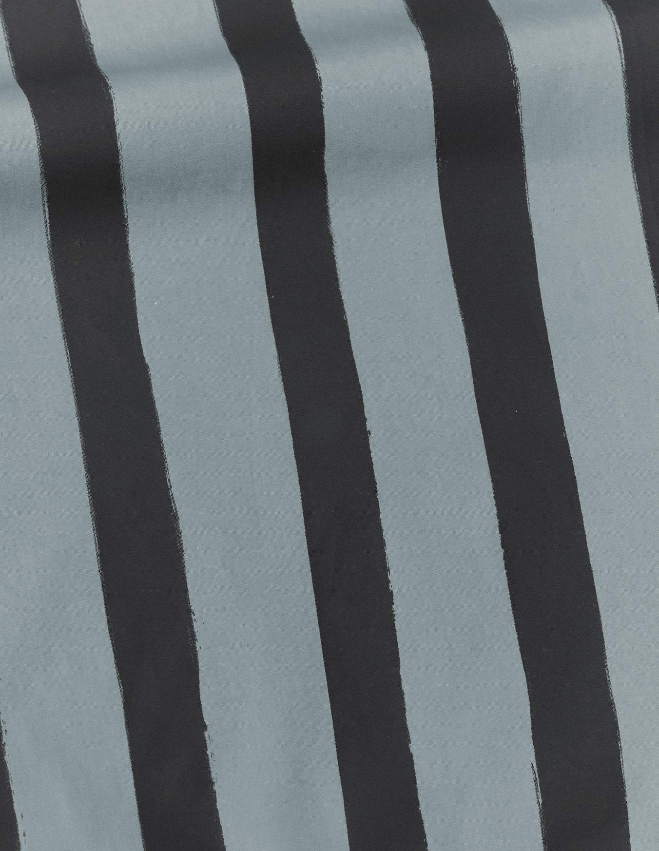 Greyish blue and dark blue striped compact cotton poplin scarf, fabric swatch.