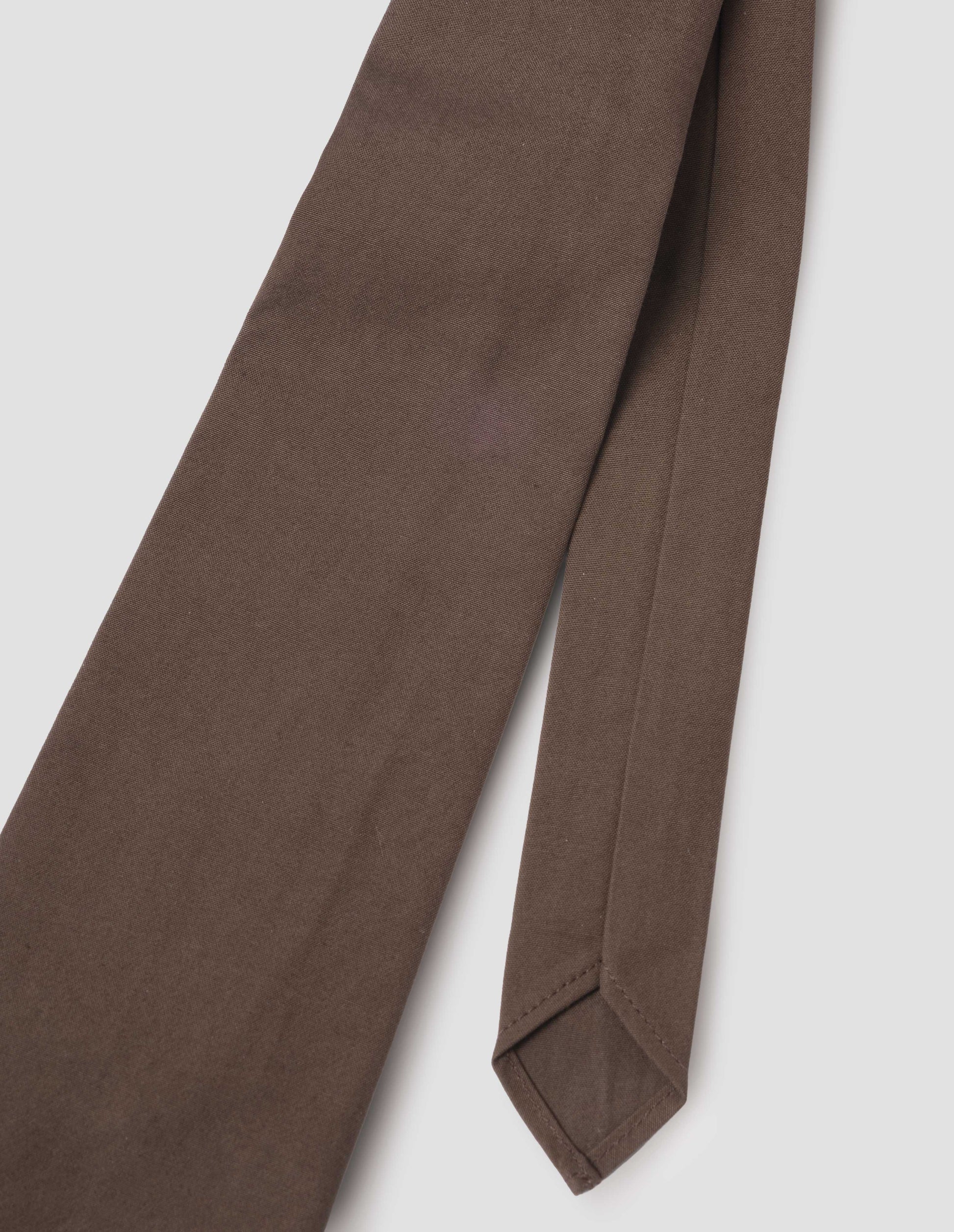 Greenish brown sanded cotton poplin neck tie, fabric swatch.