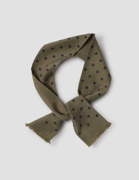 POLKA DOT TIE SCARF | SILK | DARK STONE / BLACK