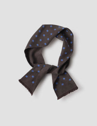 POLKA DOT TIE SCARF | SILK | EBONY / COBALT