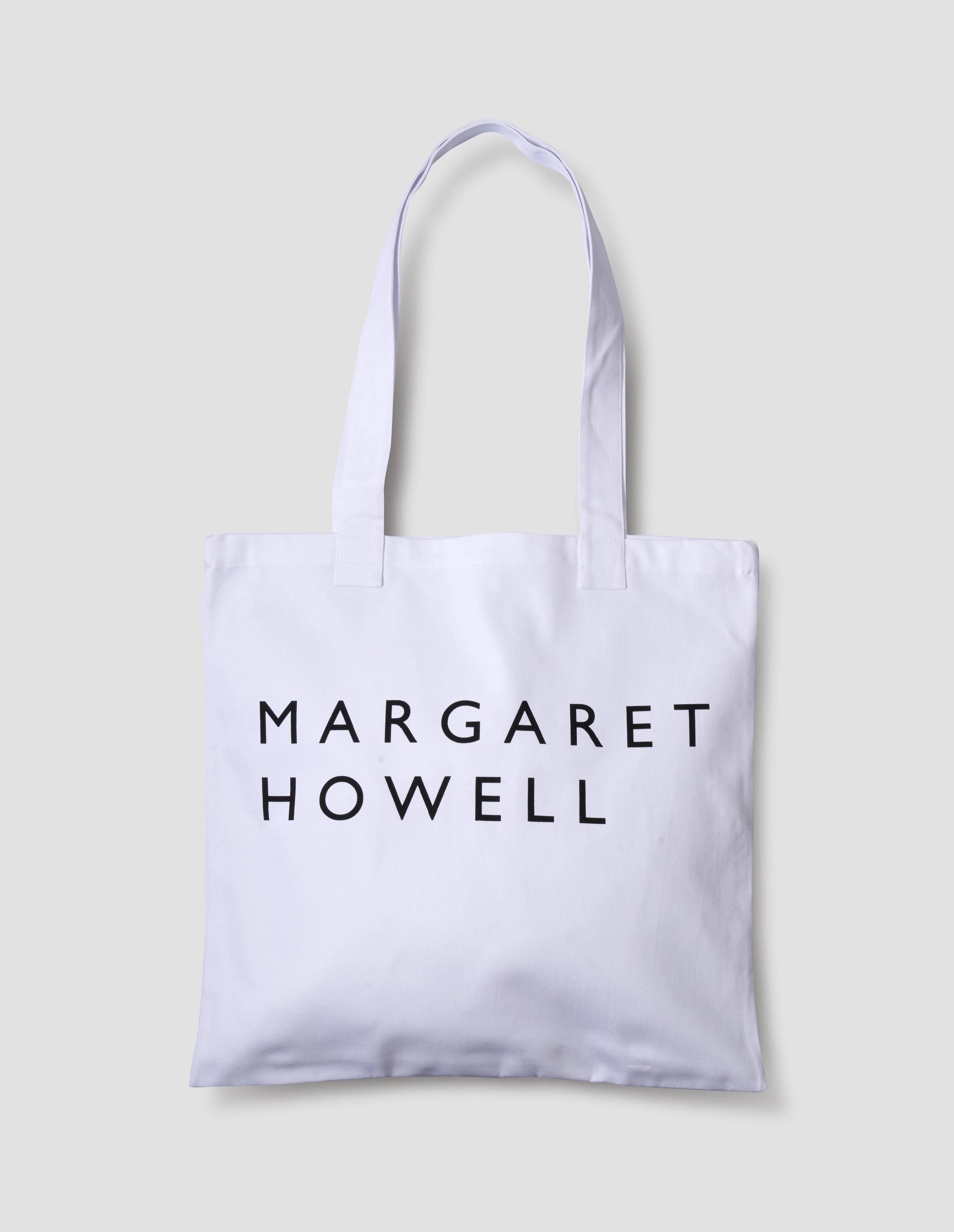 MARGARET HOWELL WATERPROOFED COTTON 美品 Navy cotton drill logo bag | Margaret Howell