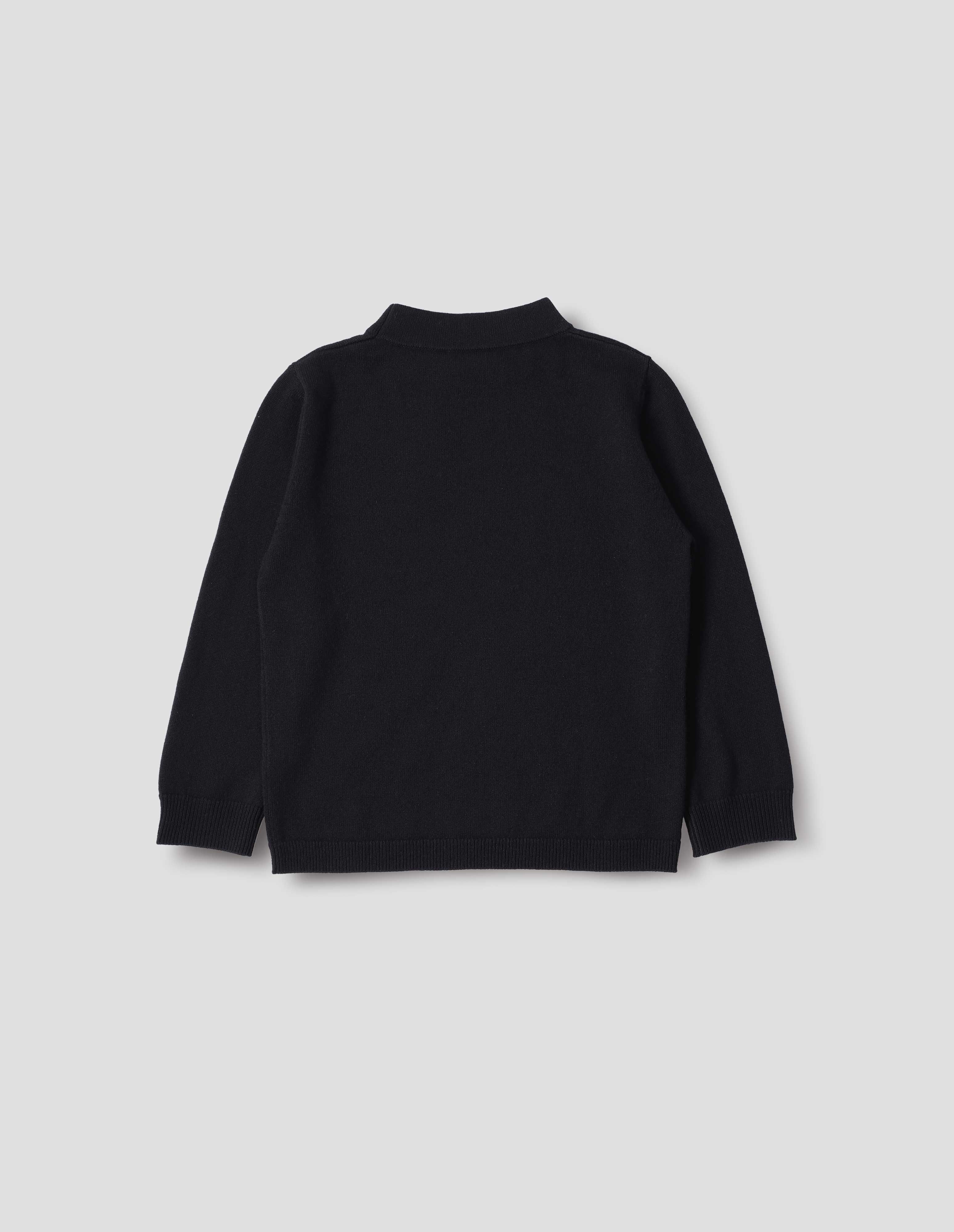 Black cashmere cropped sleeve turtle neck | Margaret Howell