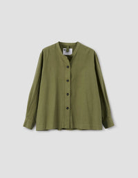 Faded khaki cotton linen shirt | MHL. by Margaret Howell