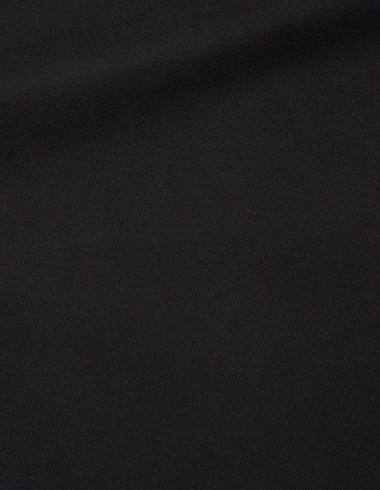 Black cotton wool drill trousers, fabric swatch.