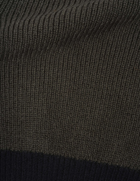 Dark green and black virgin wool waistcoat, fabric swatch.