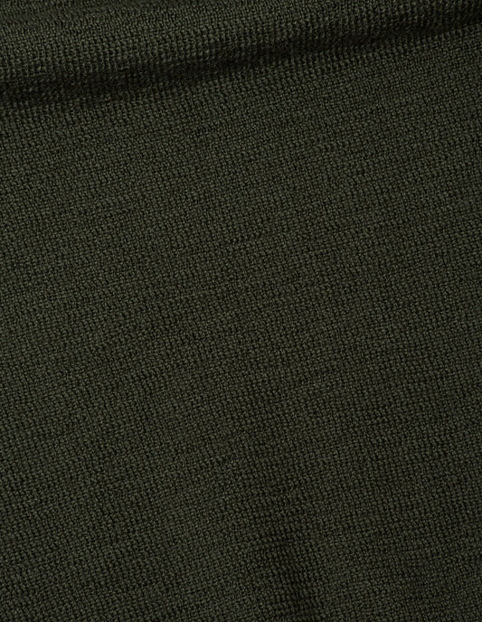 Dark green pure wool slipover, fabric swatch.