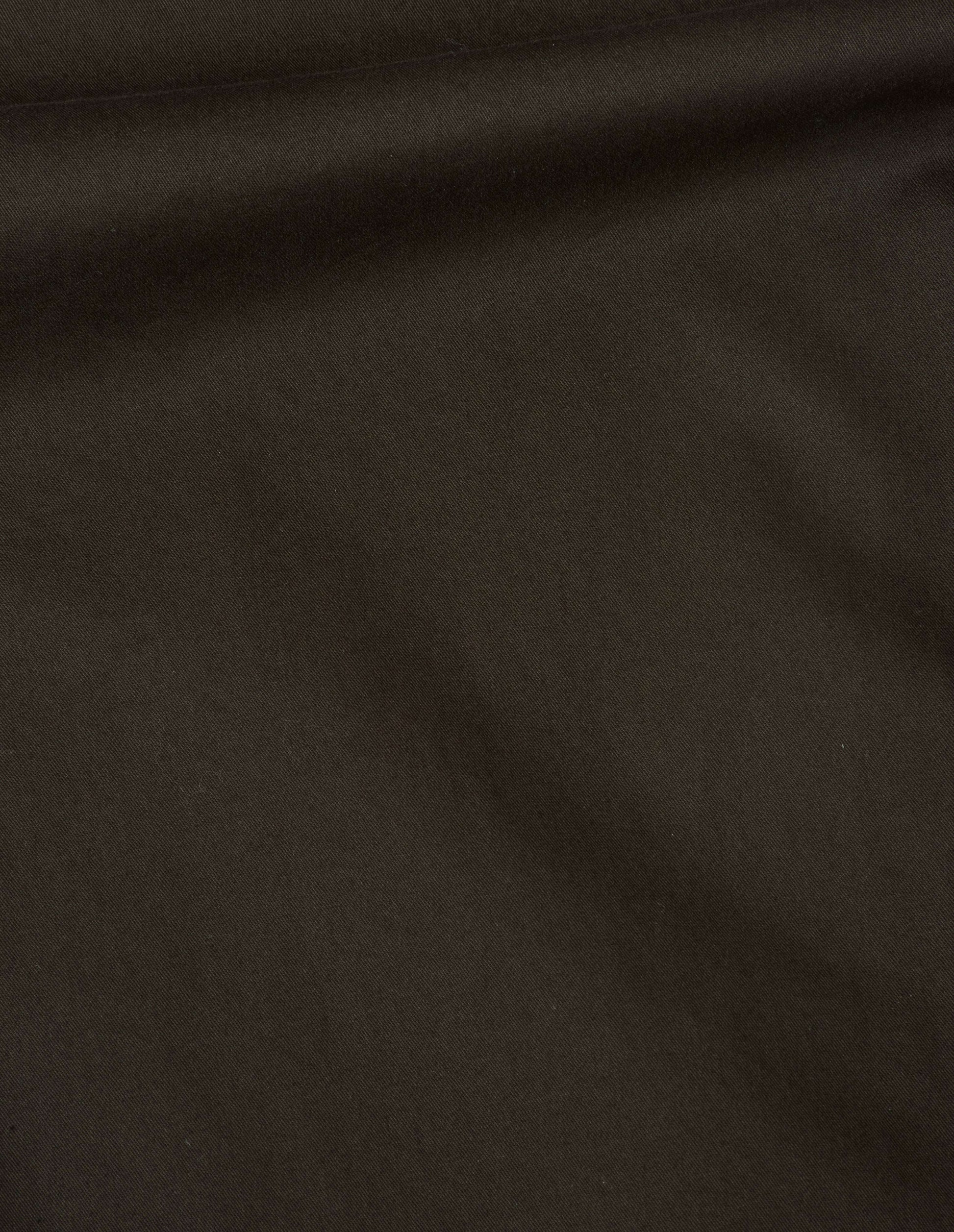 Dark brown soft dense cotton trousers, fabric swatch.