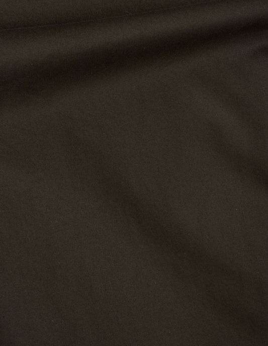 Dark brown soft dense cotton trousers, fabric swatch.