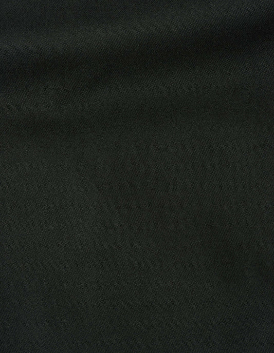 Black cotton wool drill trouser, fabric swatch.