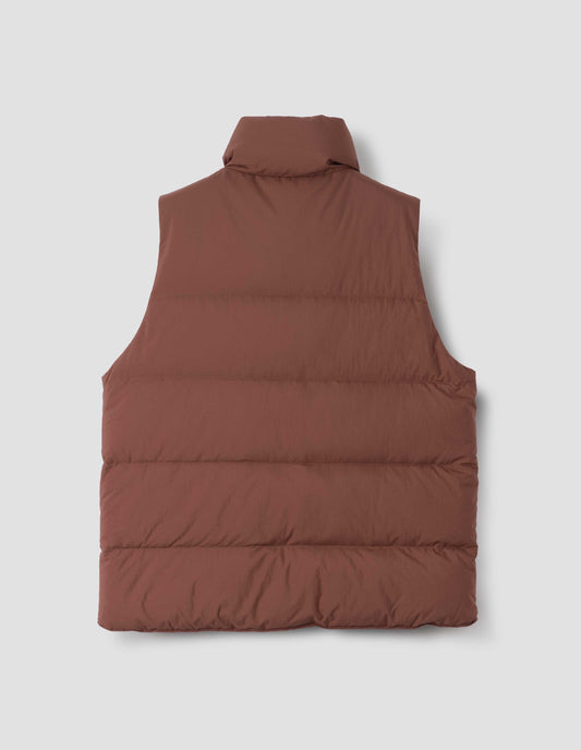 MIZUNO HIGH NECK GILET | LIGHT NYLON POPLIN | RUST