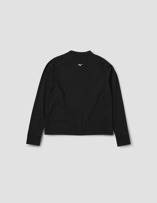 MIZUNO LIGHTWEIGHT SWEATSHIRT | COTTON POLYESTER JERSEY | BLACK