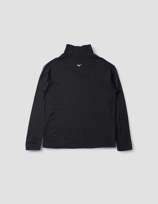 MIZUNO THERMAL FUNNEL NECK | BREATH THERMO WOOL JERSEY | BLACK
