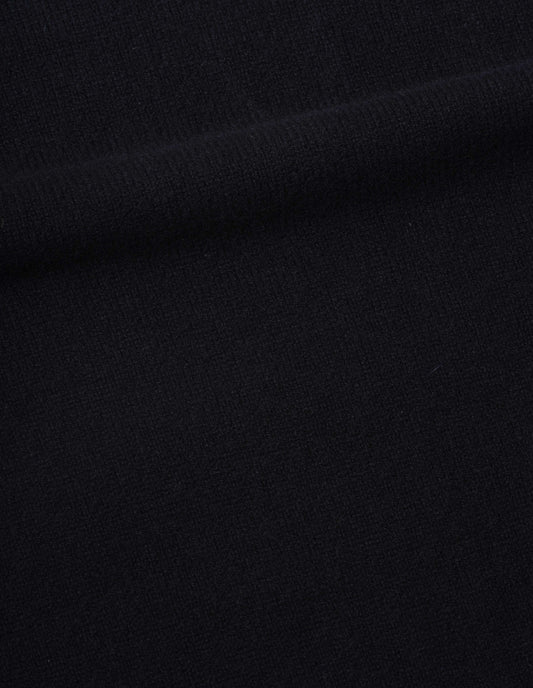 Black merino and cashmere bed jumper, fabric swatch.