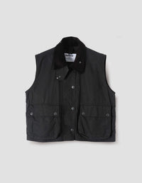 BEDALE GILET | DRY WAX COTTON | BLACK