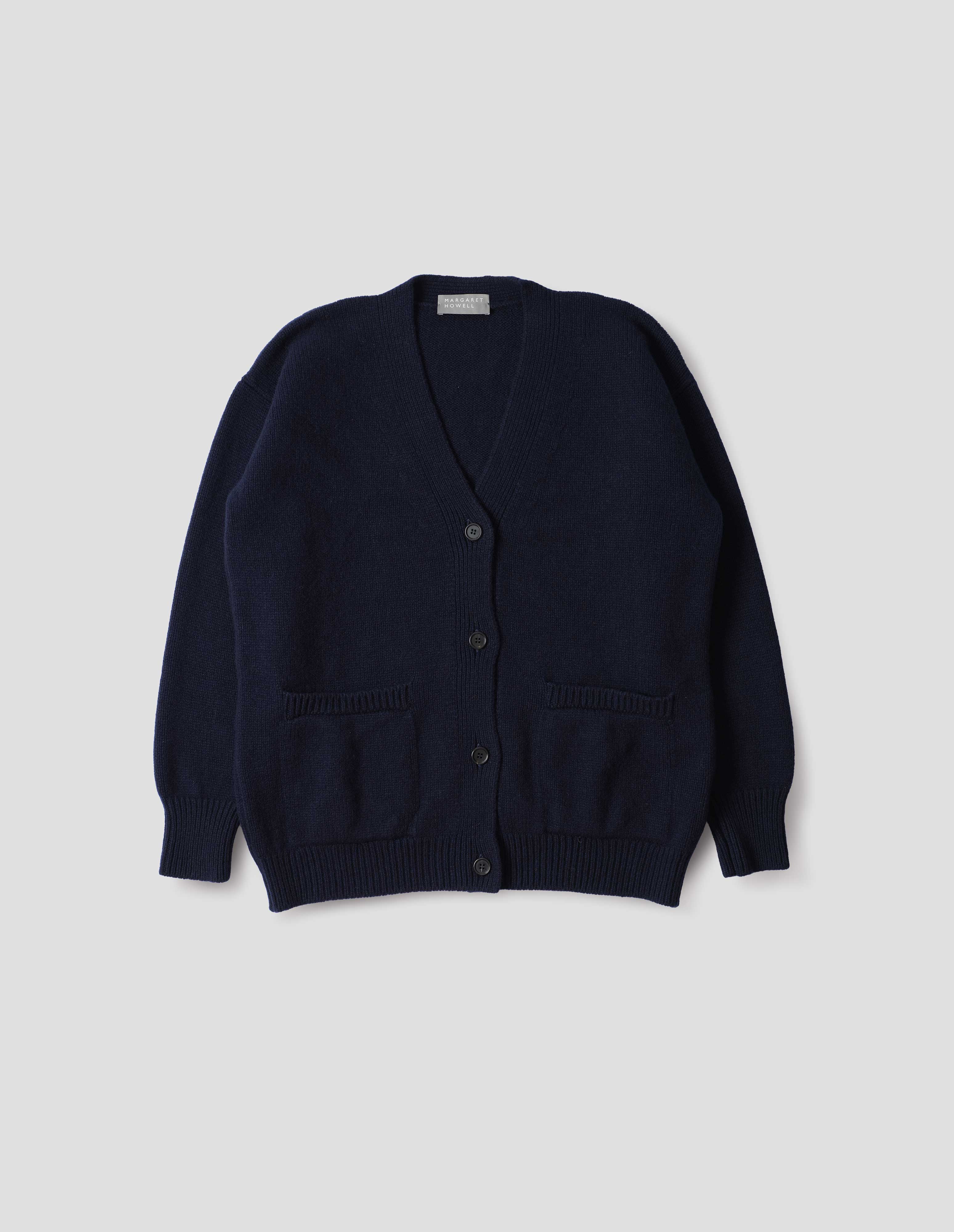 Navy geelong Boxy Cardigan | Margaret Howell