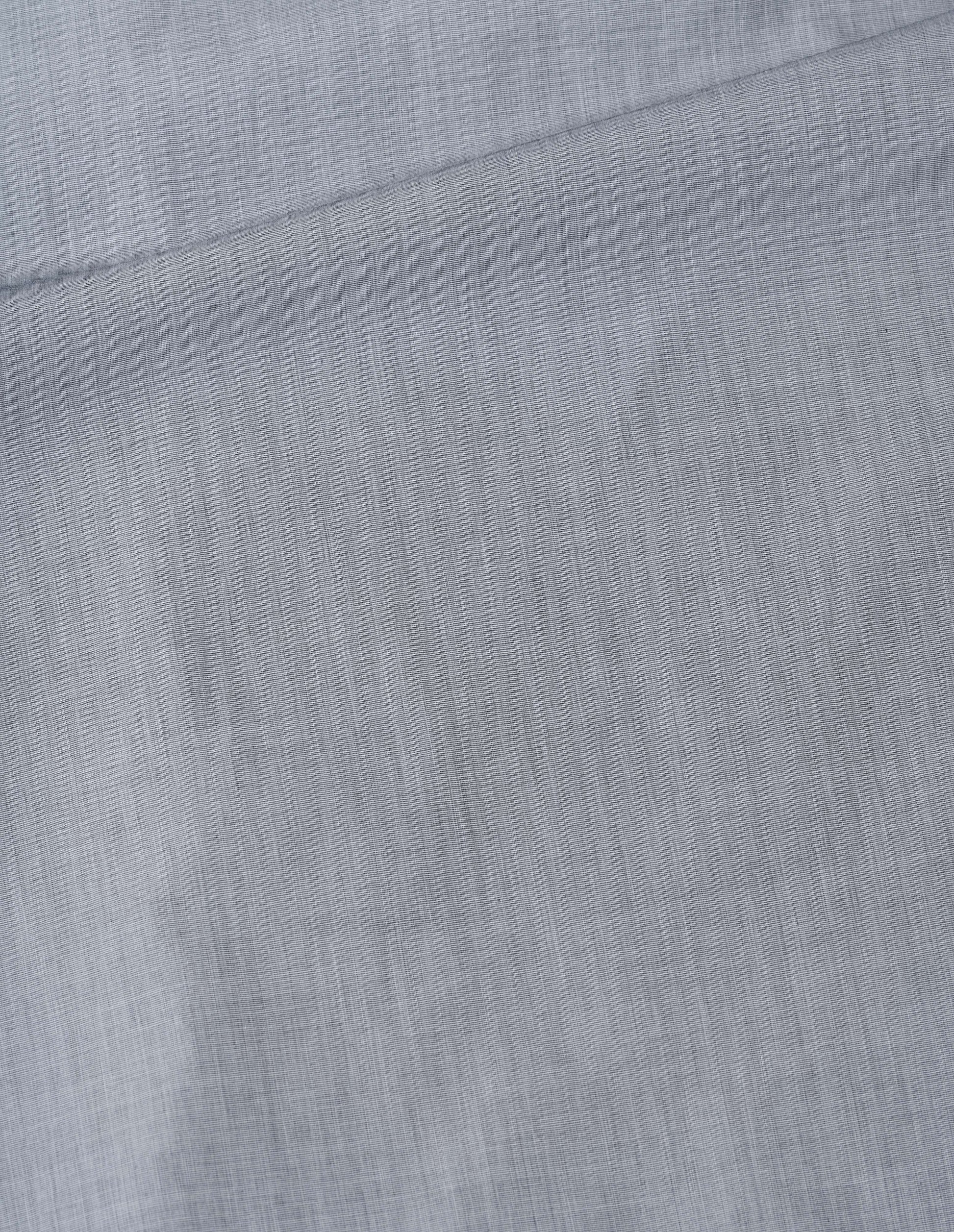 Grey cotton chambray shirt, fabric swatch.