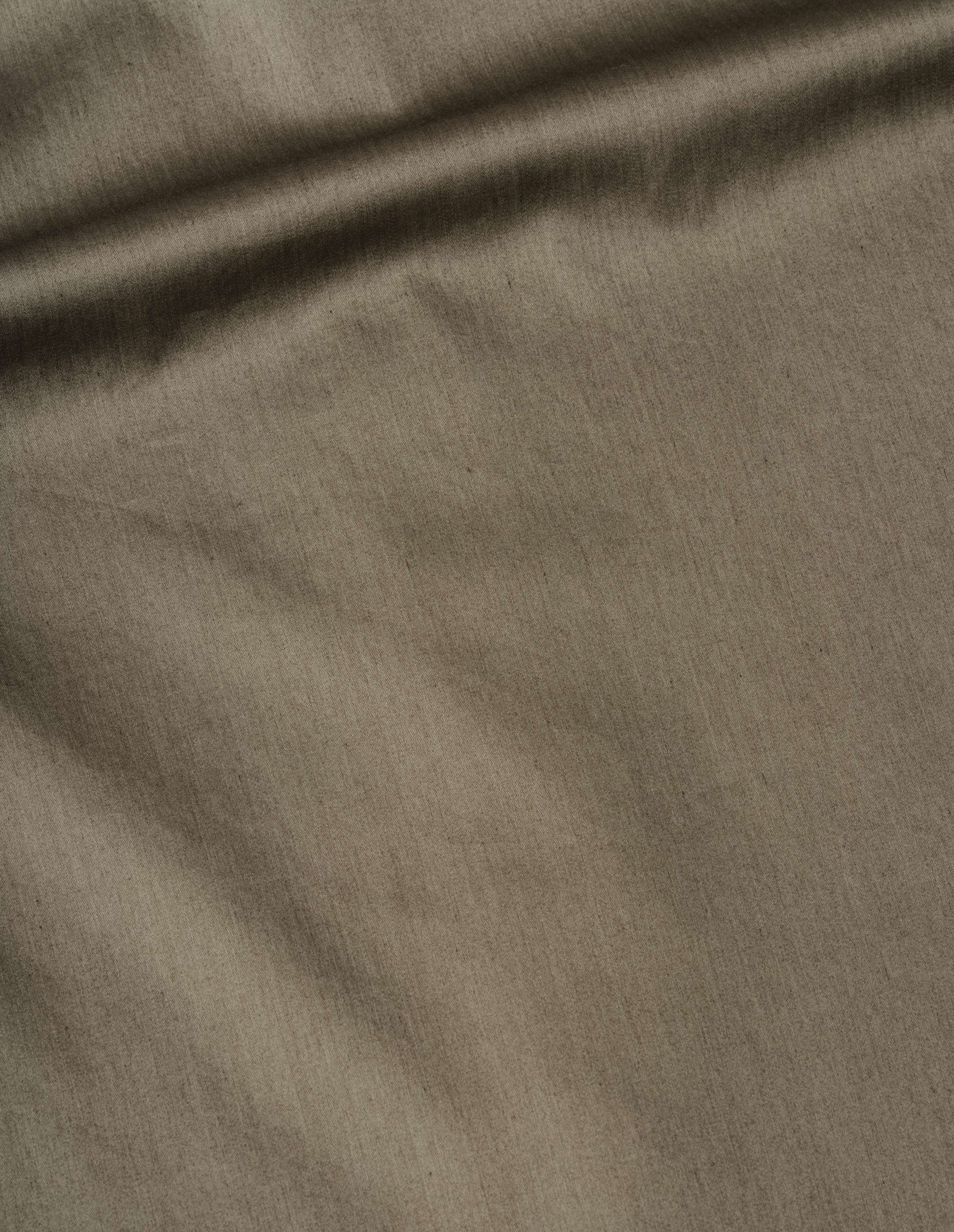 Dark green fine sateen cotton shirt, fabric swatch.