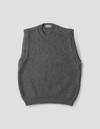 ENGLISH RIB SLIPOVER | SOFT SPUN WOOL | CHARCOAL