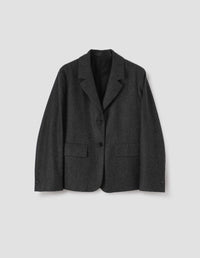 FLAP POCKET BLAZER | FLANNEL | CHARCOAL