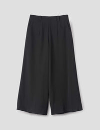 FLAT FRONT CULOTTES | FLUID WOOL TWILL | BLACK