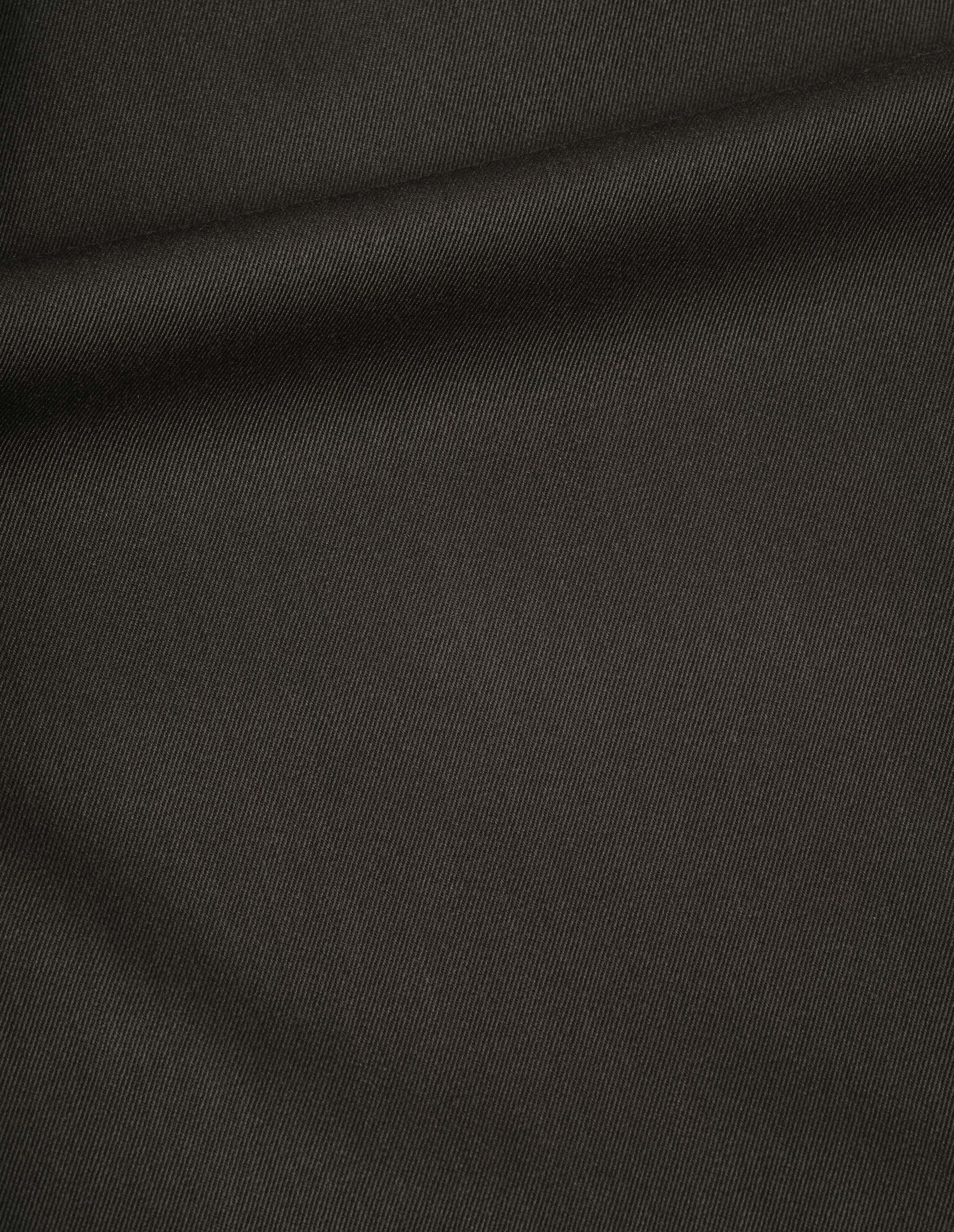 Brownish green wool twill culottes, fabric swatch.