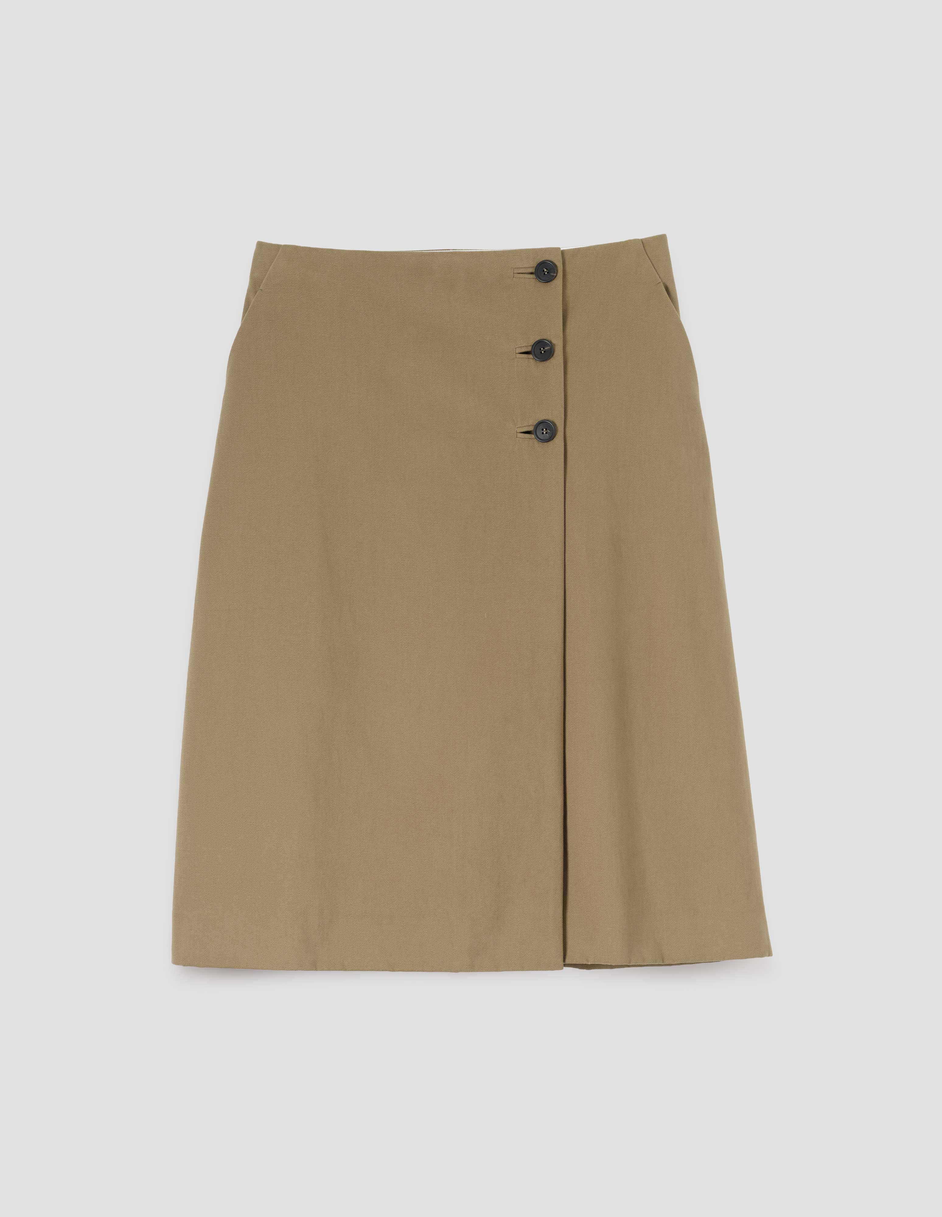 スカート MARGARET HOWELL WOOL TWEED SKIRT rennes — Margaret Howell | Midi Vent Skirt in Black