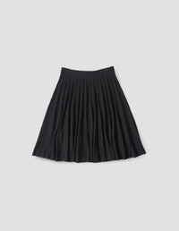 KNITTED PLEAT SKIRT | MERINO WOOL | BLACK