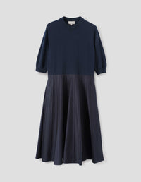 KNITTED TOP DRESS | LIGHT COTTON SILK | FRENCH NAVY