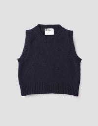 MHL. CHUNKY CREW NECK SLIPOVER | BRITISH MERINO | RICH NAVY