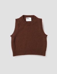 MHL. CHUNKY CREW NECK SLIPOVER | BRITISH MERINO | RUST BROWN